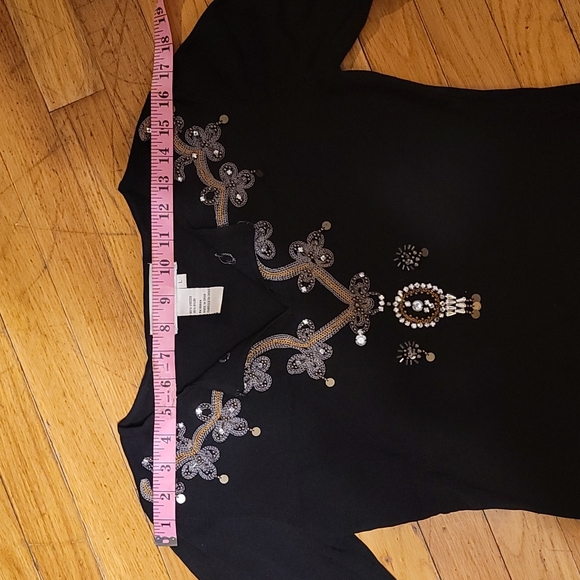 Vintage Joseph A. Black embellished shirt Large - Picture 8 of 9